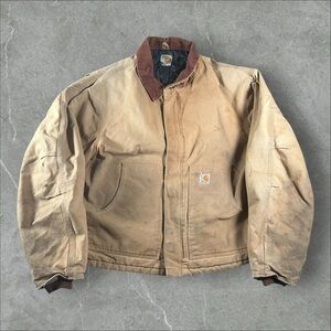 Vintage Carhartt Jacket Mens XXL Tan Artic Detroit Duck Canvas J002 Brn Workwear